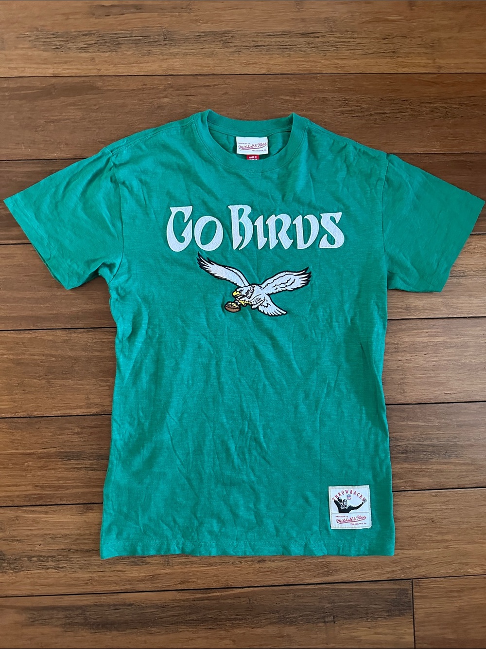 Mitchell & Ness Philadelphia Eagles Go Birds Throwback T-Shirt Green XS